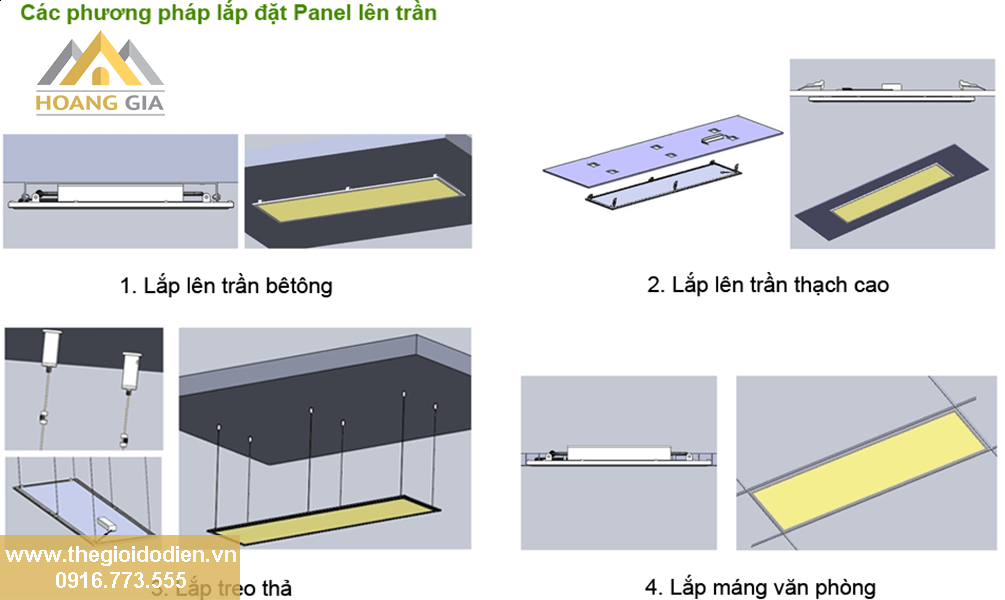 Hướng dẫn lắp đặt đèn led panel tấm Hướng dẫn lắp đặt đèn led panel tấm