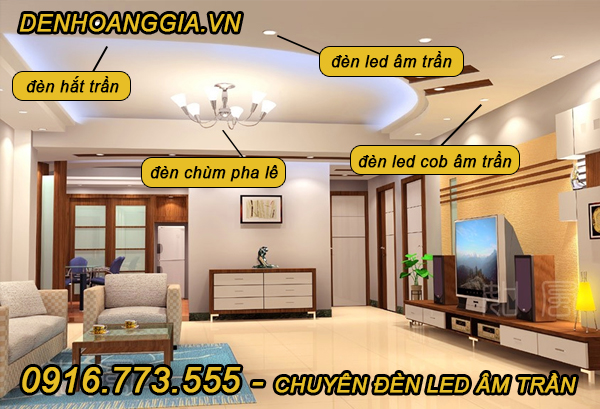 Mẫu trần thạch cao giật cấp được bố trí hệ thống đèn chiếu sáng hợp lý