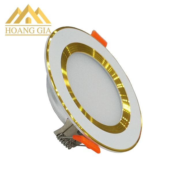 Giá đèn led âm trần đế mỏng viền vàng