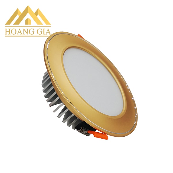 Giá đèn led âm trần mặt cong viền vàng