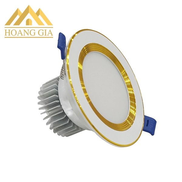 Giá đèn led âm trần đế dày viền vàng