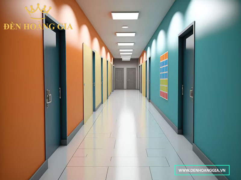 Hành lang bệnh viện lắp đèn led ốp trần Panel 600x600