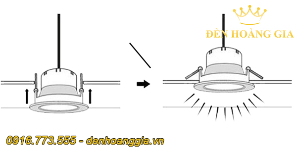 Cách cố định đèn led downlight lên trần nhà