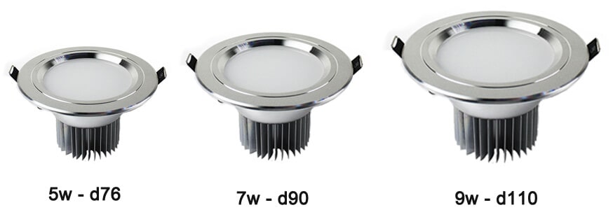 Công suất đèn led âm trần đế dày