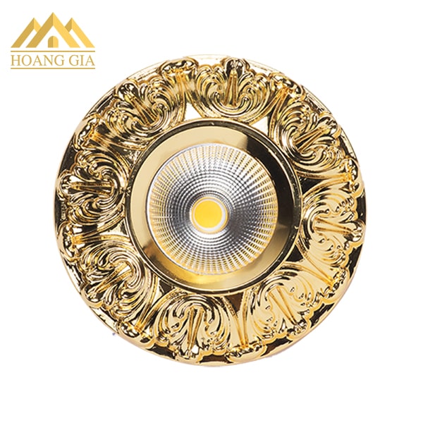 Đèn led âm trần cổ điển hoa văn mặt mạ vàng 18K hãng TLC Ligthing
