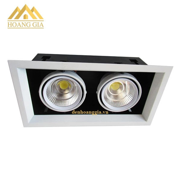 Đèn led âm trần vuông đôi hộp mặt lõm