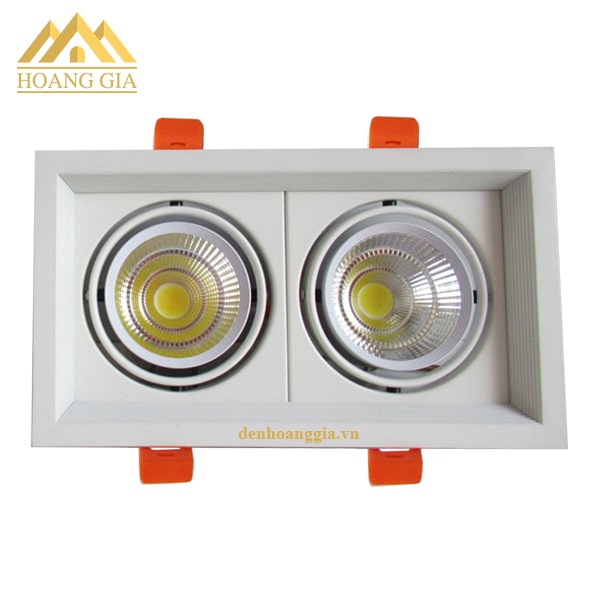 Đèn led âm trần vuông đôi mặt lõm viền trắng