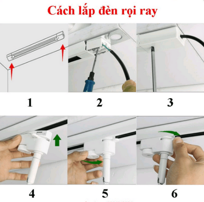 Cách lắp đặt đèn led rọi ray 