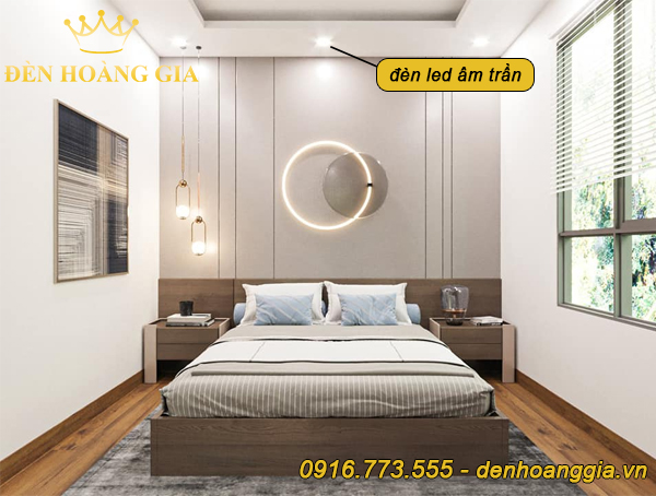 Phòng ngủ lắp đèn led âm trần
