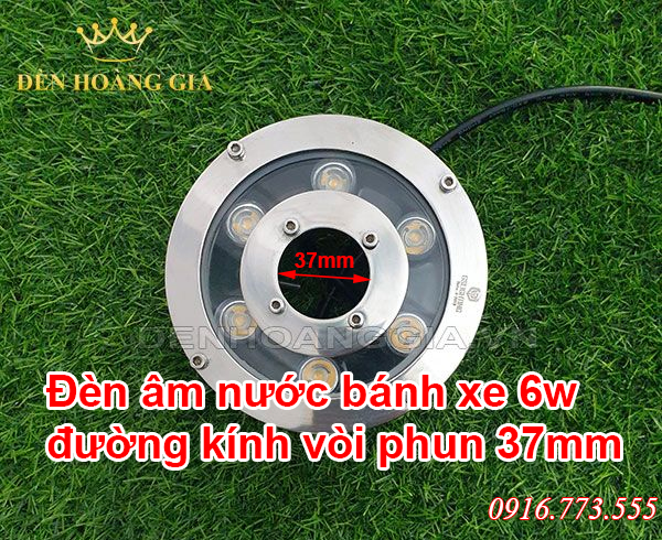 Đèn led âm nước bánh xe 6w đường kính vòi phun 37mm