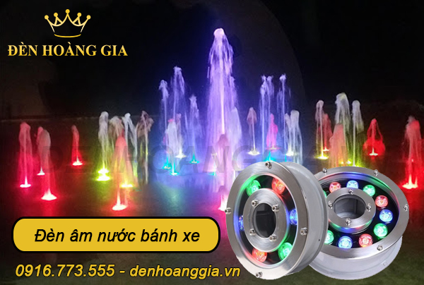 Đèn âm nước bánh xe lắp cho đài phun nước âm sàn
