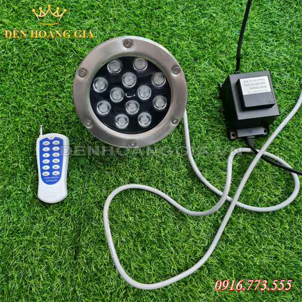 Đèn led âm nước chân đế đổi màu có điều khiển