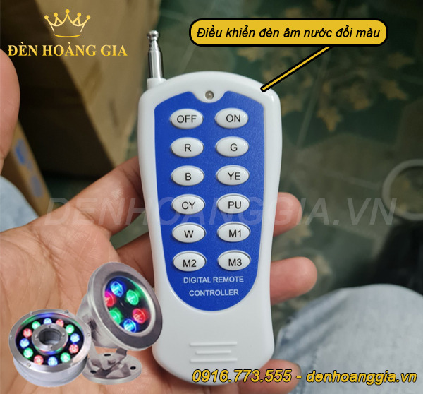 Điều khiển của đèn âm nước đổi màu