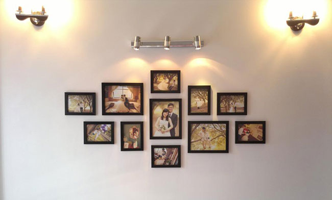 Trang trí khung tranh ảnh với đèn led chiếu rọi Trang trí khung tranh ảnh với đèn led chiếu rọi