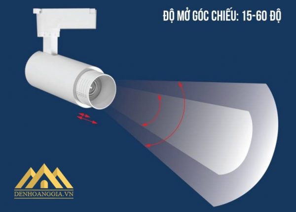 Đèn led rọi ray ZOOM 10w vỏ trắng TLC có thể thay đổi được góc chiếu từ 15 -60 độ