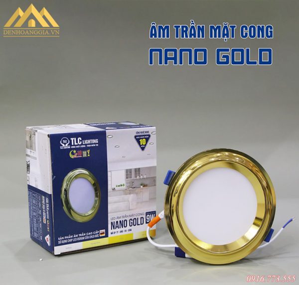 Đèn led âm trần mặt cong Nano Gold 3 màu Đèn led âm trần mặt cong Nano Gold 3 màu