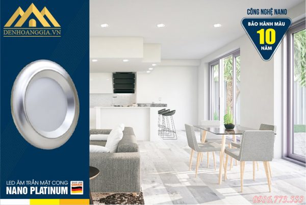 Ứng dụng đèn led âm trần mặt cong Nano Platinum Ứng dụng đèn led âm trần mặt cong Nano Platinum