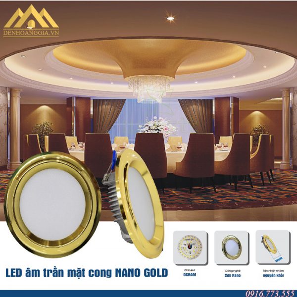 Ứng dụng đèn led âm trần mặt cong Nano Gold Ứng dụng đèn led âm trần mặt cong Nano Gold