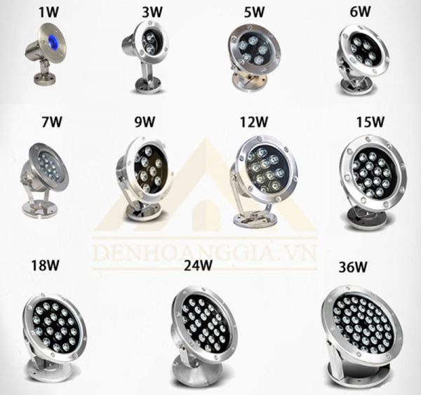 Công suất đèn led âm nước