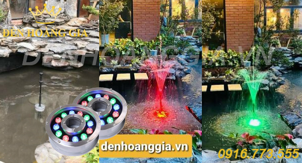 Đèn âm nước bánh xe lắp cho vòi phun nước