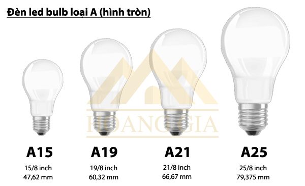 Đèn led bulb loại A (hình tròn)