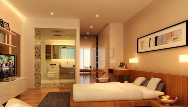 Ánh sáng vàng của đèn led âm trần mặt cong Nano Platinum giúp phòng ngủ thêm ấm áp và gẫn gũi Ánh sáng vàng của đèn led âm trần mặt cong Nano Platinum giúp phòng ngủ thêm ấm áp và gẫn gũi