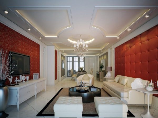 Mẫu trần thạch cao phòng khách tân cổ điển sang trọng Mẫu trần thạch cao phòng khách tân cổ điển sang trọng