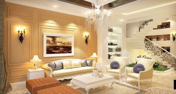 Phòng khách hiện đại theo phong cách tân cổ điển Phòng khách hiện đại theo phong cách tân cổ điển