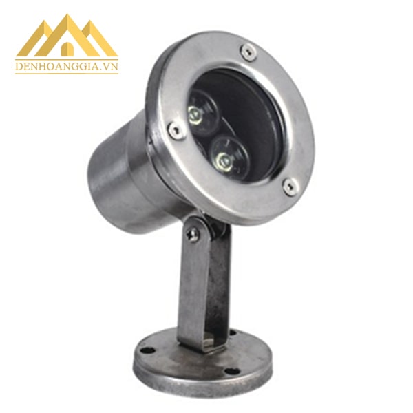 Đèn led âm nước Spotlight 3w dạng đế có bề mặt bằng kính cường lực chắc chắn và chịu được áp lực lớn trong môi trường nước
