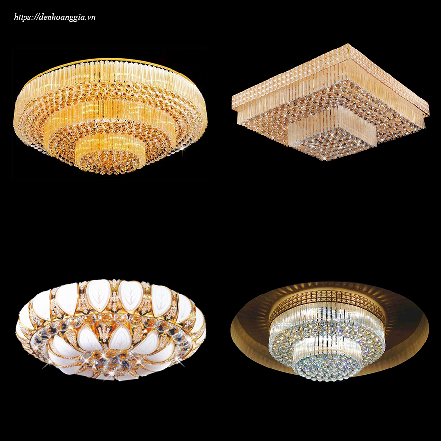 Đèn led ốp trần pha lê - Đèn mâm pha lê