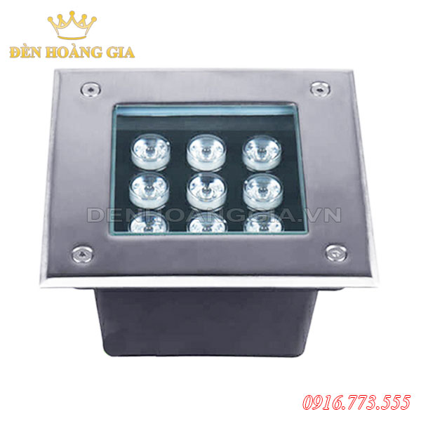 Đèn led âm đất 9w vuông