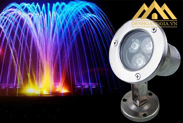 Đèn led âm nước Spotlight 18w dạng đế chiếu sáng cho các công trình đài phun nước