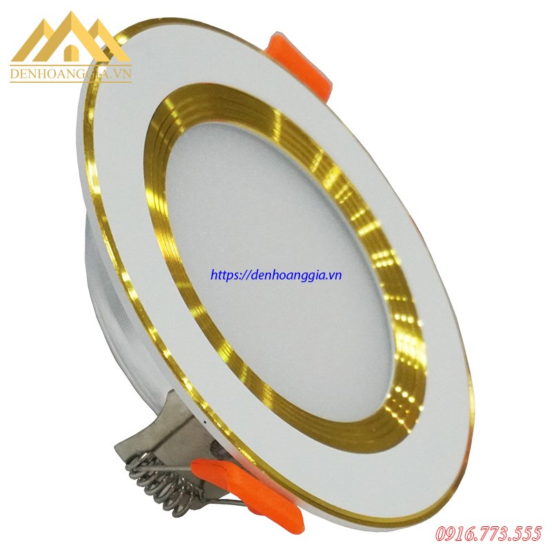 Đèn led âm trần đế mỏng viền vàng
