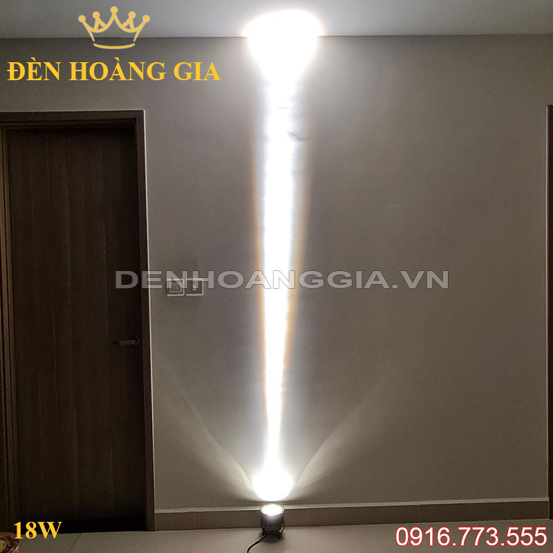 Test ánh sáng đèn led rọi cột công suất 18w