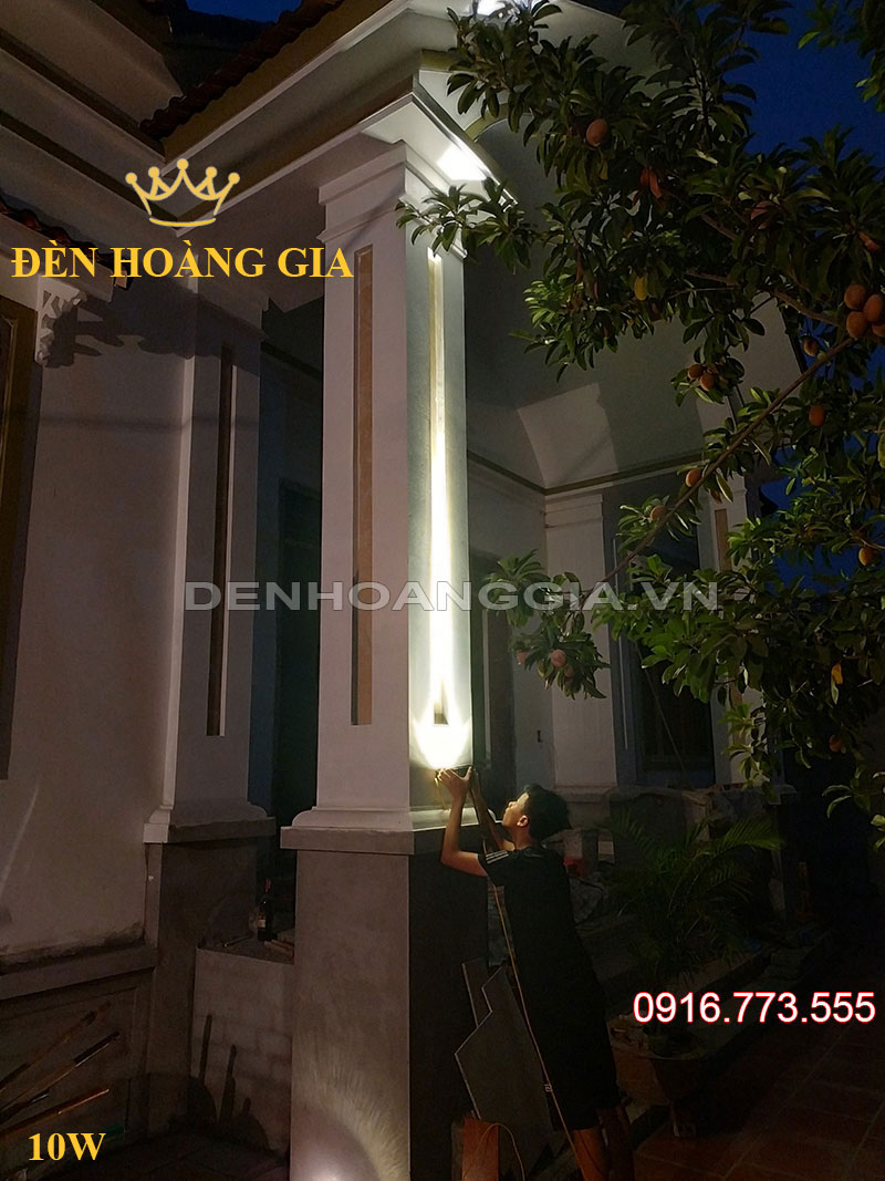 Thử đèn rọi cột công suất 10w với chiều cao cột 4m