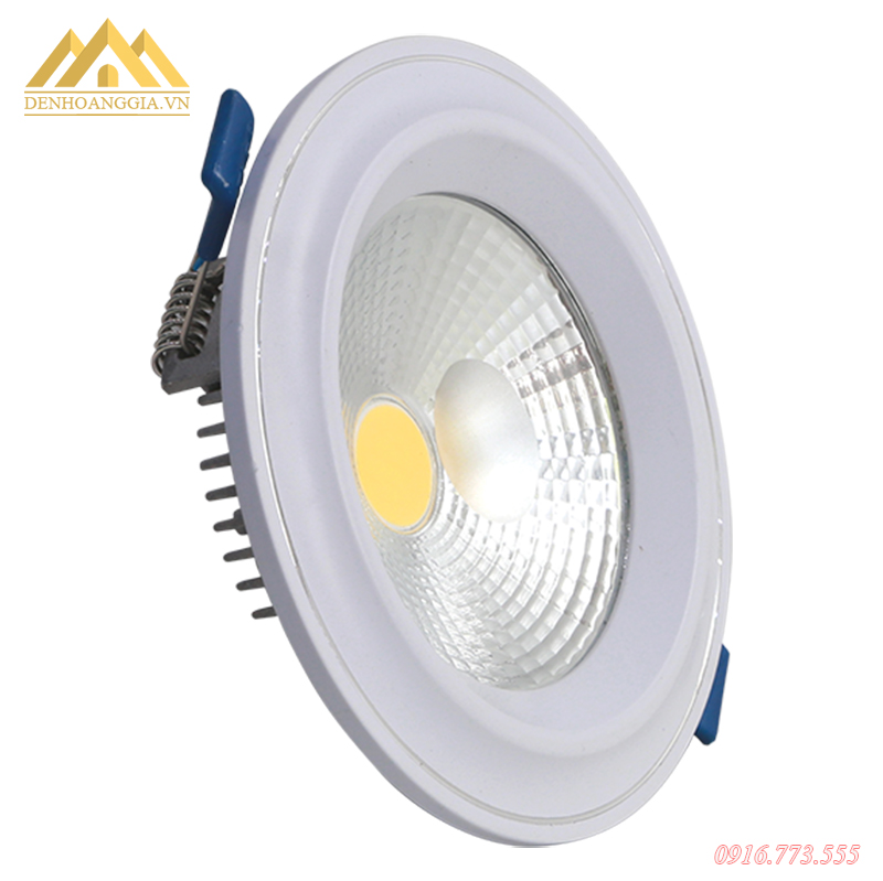 Đèn led âm trần Nano COB Plast 7w viền trắng 3 màu