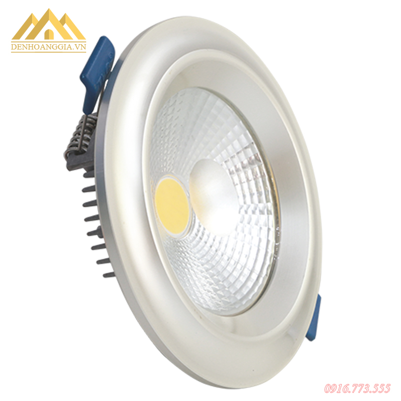 Đèn led âm trần Nano COB Platinum 7w viền bạch kim 3 màu