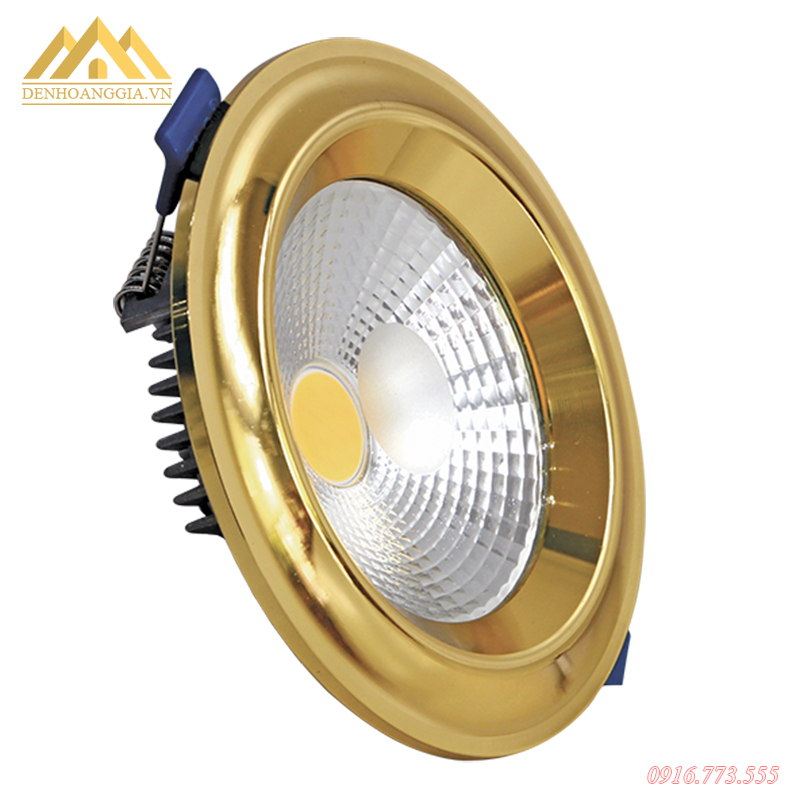 Đèn led âm trần Nano COB Gold 7w viền vàng 3 màu