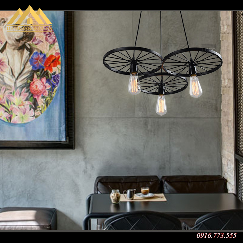Đèn thả trần 3 bánh xe Rolux-TH020-3-MC