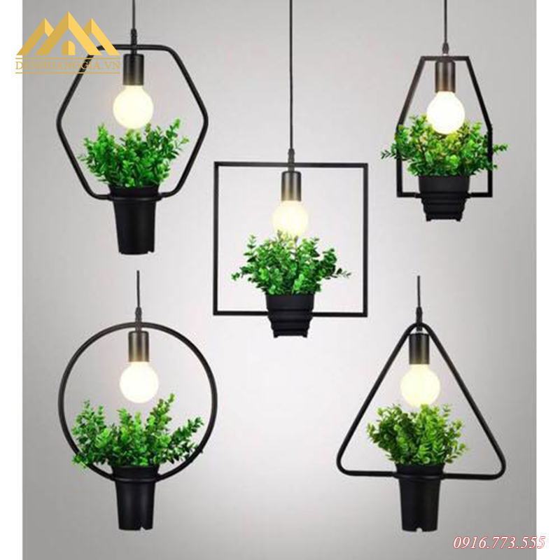 Đèn thả trần hình chậu cây Rolux-MC001