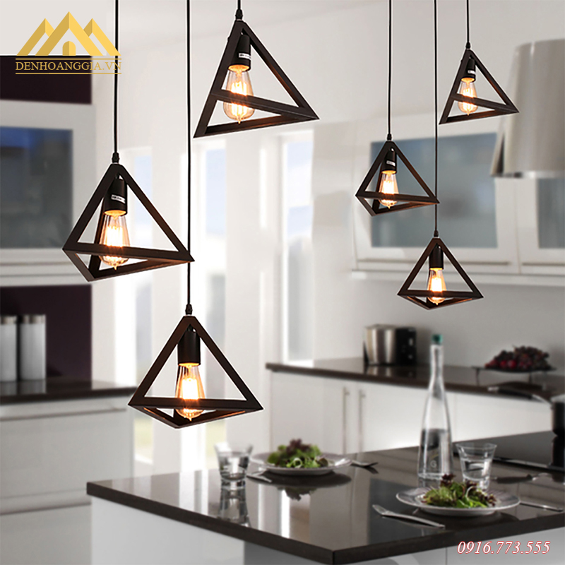 Đèn thả trần hình khối tam giác Rolux-TH018