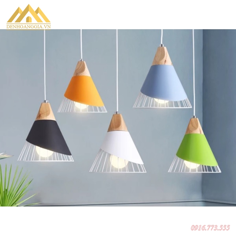 Đèn thả trần nghệ thuật đui gỗ Rolux-TH570-MC