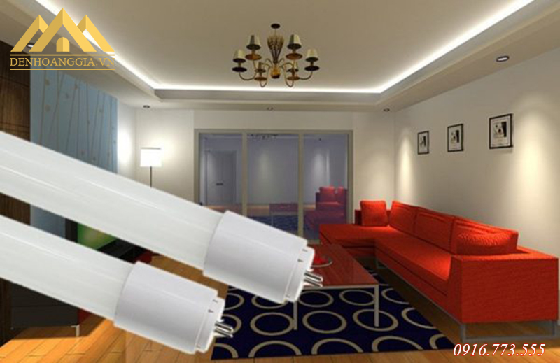 Sử dụng đèn tuýp led trang trí cho phòng khách sử dụng trần bê tông Sử dụng đèn tuýp led trang trí cho phòng khách sử dụng trần bê tông