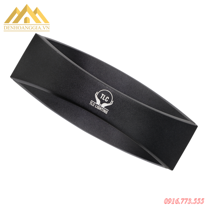 Đèn tường led hình bầu dục cao cấp 6w vỏ đen TLC TT-ĐTT-BDTD-06W