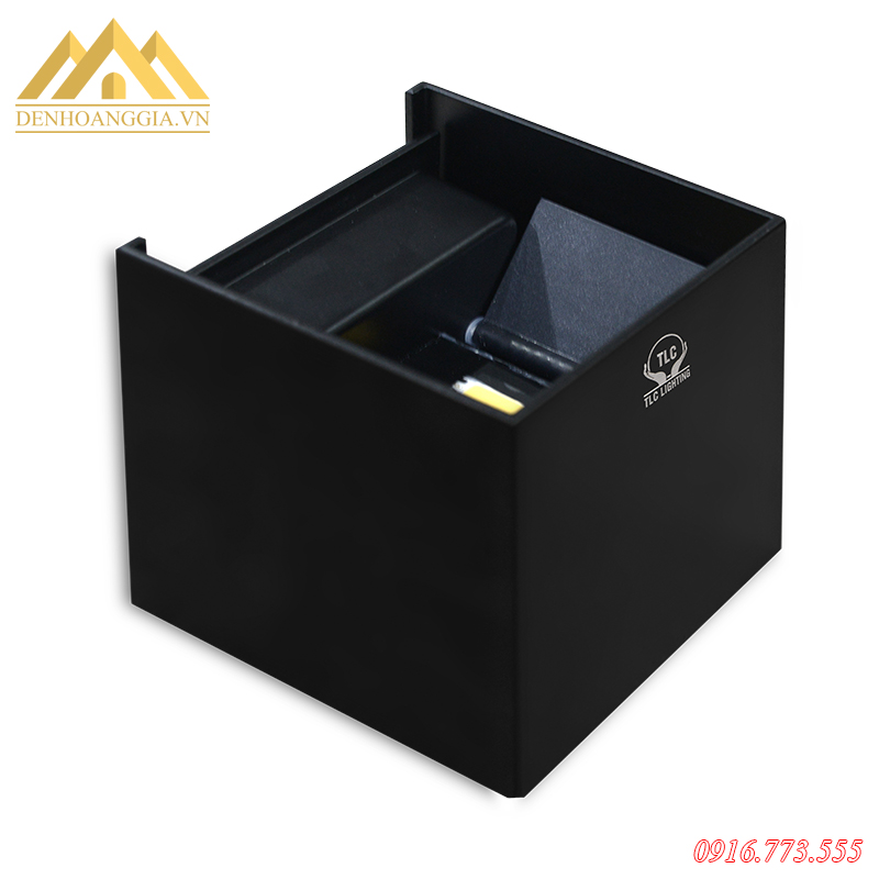 Đèn tường led hình vuông cao cấp 6w vỏ đen TT-ĐTT-HVTD-06W