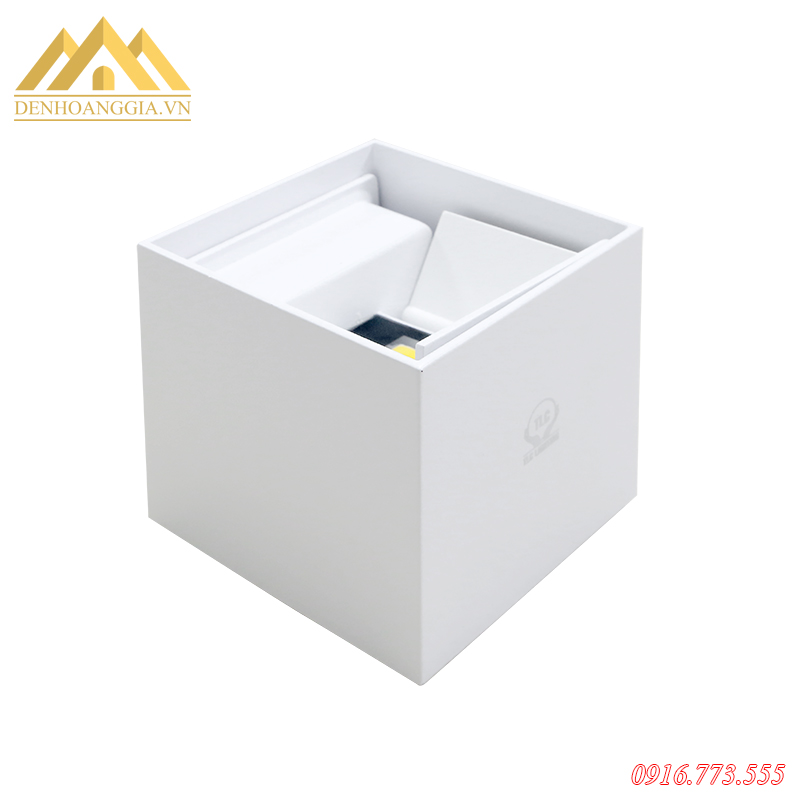 Đèn tường led hình vuông cao cấp 6w vỏ trắng