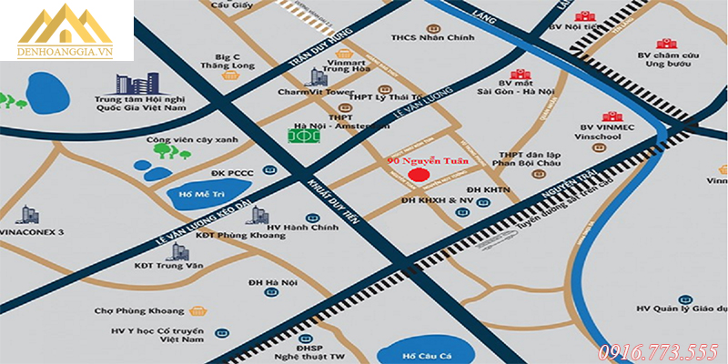 Vị trí của dự án KĐT 90 Nguyễn Tuân