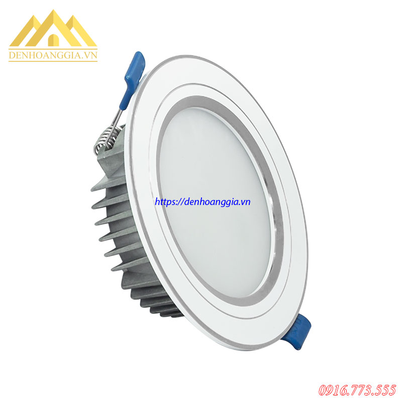 Đèn led âm trần khối đúc TOS Viền bạc 7w 9w 12w - Đơn màu