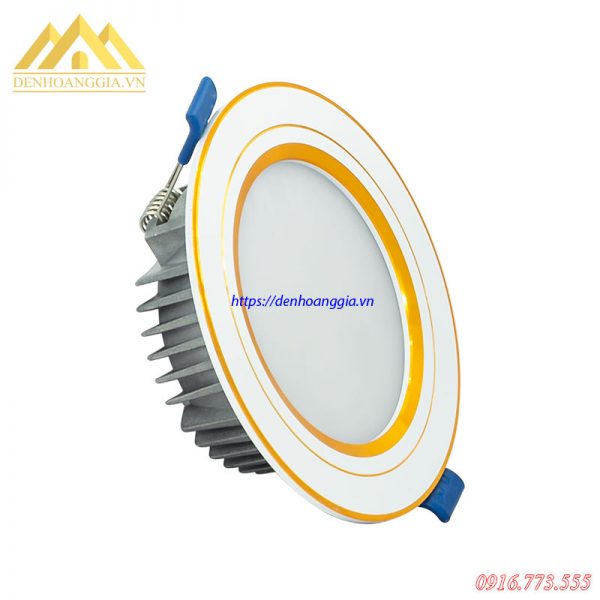 Đèn led âm trần khối đúc TOS viền vàng