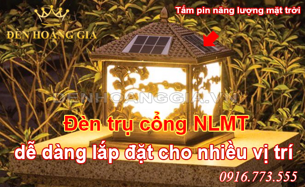 Đèn trụ cổng năng lượng mặt trời dễ dàng lắp đặt cho nhiều vị trí